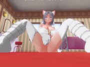 3D HENTAI Yumi strokes her pussy with her paws 8/16