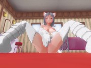 3D HENTAI Yumi strokes her pussy with her paws 9/16