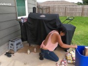 Milf tits bounce and g string butt crack tease in jeans youtuber hard fat nipples 14/16