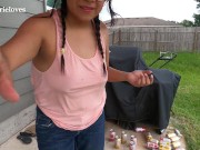 Milf tits bounce and g string butt crack tease in jeans youtuber hard fat nipples 7/16