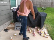 Milf tits bounce and g string butt crack tease in jeans youtuber hard fat nipples 8/16