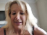 Busty Blonde Milf Bianca Jaguar Sucks Black Cock Ending WIth Cum On Her Big Tits 1/16