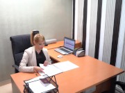 Perla Rubia And Her Secretary Cris Angelo Office Fuck BE-PORN REAL ORGASM NYLON CREAMPIE Short 2/16