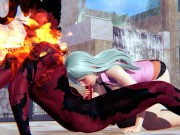 Elizabeth Liones and Demon fucks cowgirl position hentai 3d 1/16