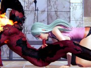 Elizabeth Liones and Demon fucks cowgirl position hentai 3d 2/16