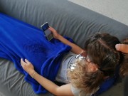 Pee and cum on hair while she is on sofa 16/16