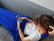 Pee and cum on hair while she is on sofa 3/16