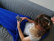 Pee and cum on hair while she is on sofa 5/16