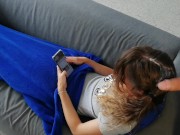 Pee and cum on hair while she is on sofa 7/16