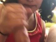 Sexy mama sucking cum off my dick  6/16