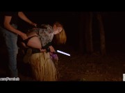 Blowjob and rough gagging with giant dildo, spanking, and wedgies for slim blonde beauty 12/16