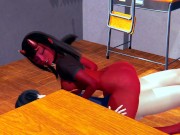 Meru the succubus cowgirl fucks in classroom hentai 12/16