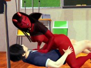 Meru the succubus cowgirl fucks in classroom hentai 16/16