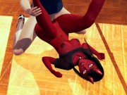 horned Meru the succubus handjob on the desk 16/16
