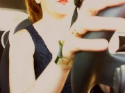 Pure pleasure in the car while driving I masturbate and play with my watch 12/16