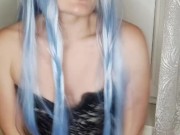 Pretty woman savoring takes a dildo in her mouth and jumps on it and ends up screaming 1/16