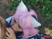 beautiful cute schoolgirl in a skirt and glasses walks and gives a passionate beautiful blowjob 14/16