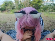 cute sexy schoolgirl in a skirt on a walk wanted to give a blowjob and get cum on face and glasses 8/16