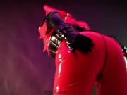 Sexy MILF with big natural body teasing in latex catsuit, free porn xxx rubber video 12/16