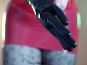 Sexy MILF with big natural body teasing in latex catsuit, free porn xxx rubber video 2/16