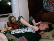 Domina Luna's Tiny Feet in Flats w/o Socks Foot Smothering Handjob Makes me Twice - FOOTPUNKZ 15/16