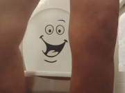 hidden in the bathroom masturbating with a golden shower gift. 9/16