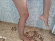 Alice came home tired after group sex, undressed and drinking tea in the kitchen by the window 7/16