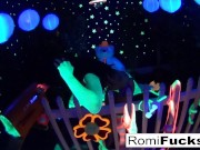 Romi Rain & Dani lesbian blacklight fun 14/16