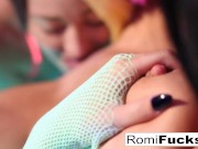 Romi Rain & Dani lesbian blacklight fun 9/16