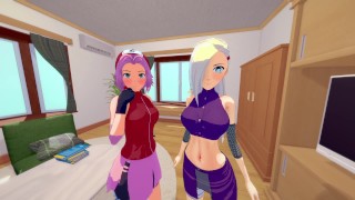 HOT FOURSOME WITH SAKURA AND INO - NARUTO BORUTO PORN - RedTube