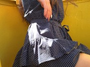 Eva in Red Panties Shows Pussy in Public Place 4K 18+ 11/16