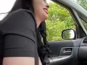 Smoking and touching myself next to a main road! I end up giving Alphamalexxl a quick blow job 😍 15/16