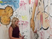 CFNM babe sucking off tiedup gloryhole dick 10/16