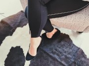 Office sex with my hot secretary in tight leggings, lingerie and high heels 13/16