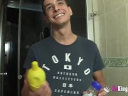 Brunette babe got pranked! Blinfoled and thinking she's tasting an ugly cock 2/16