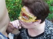 First outdoor of russian BBW, blowjob in the forest and in car