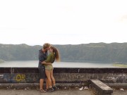 Hot teen couple has risky public sex in an abandoned hotel with people in it!!! - TravellingLovers 4/16
