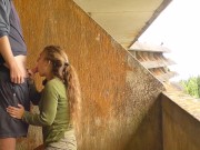 Hot teen couple has risky public sex in an abandoned hotel with people in it!!! - TravellingLovers 9/16