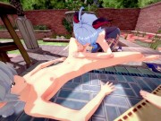 KEQING AND GANYU FOURSOME IN THE GARDENS - GENSHIN IMPACT PORN 3/16