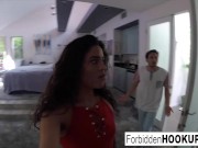 Sexy brunette takes her step-brother's hard cock 13/16