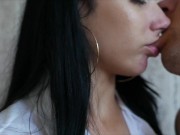 The seductive secretary is very fond of kissing. Hot kisses at work. 11/16