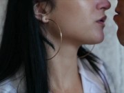 The seductive secretary is very fond of kissing. Hot kisses at work. 4/16