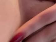 Close up of my clean shaved wet cunt 😈 2/16