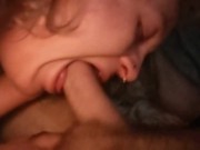 Step sis sneaks in to gag on my cock. 12/16