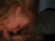 Step sis sneaks in to gag on my cock. 16/16