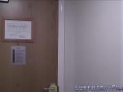 Skinny tattooed british brunette rides Luke Hardy and tugs his long shlong 2/16