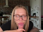 My sexy head girl got a lot of cum in her mouth. POV blowjob. 10/16