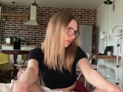 My sexy head girl got a lot of cum in her mouth. POV blowjob. 2/16