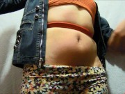 Tied belly of my 18 year old girlfriend I masturbate her spanking and spanking her belly button sexy 11/16