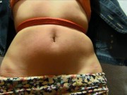 Tied belly of my 18 year old girlfriend I masturbate her spanking and spanking her belly button sexy 14/16